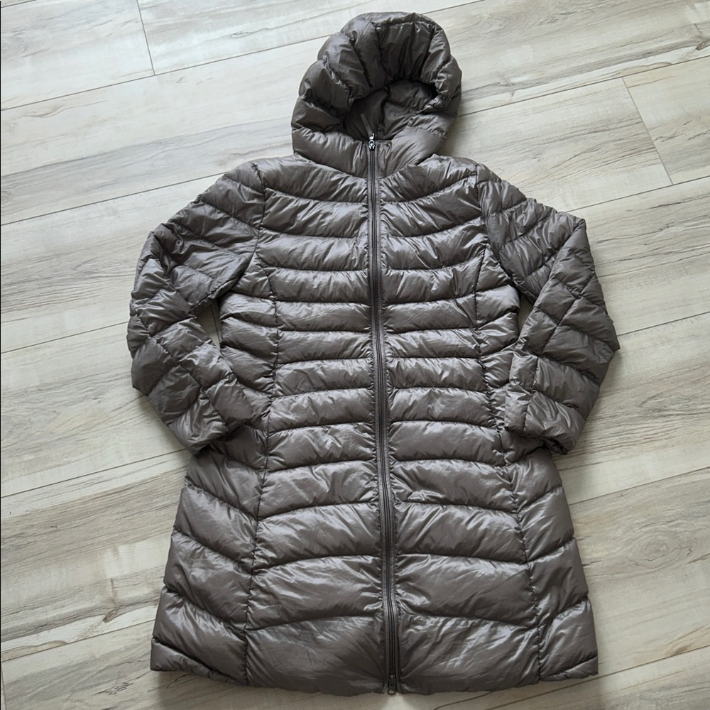 Uniqlo Hooded Puffer Coat - Taupe